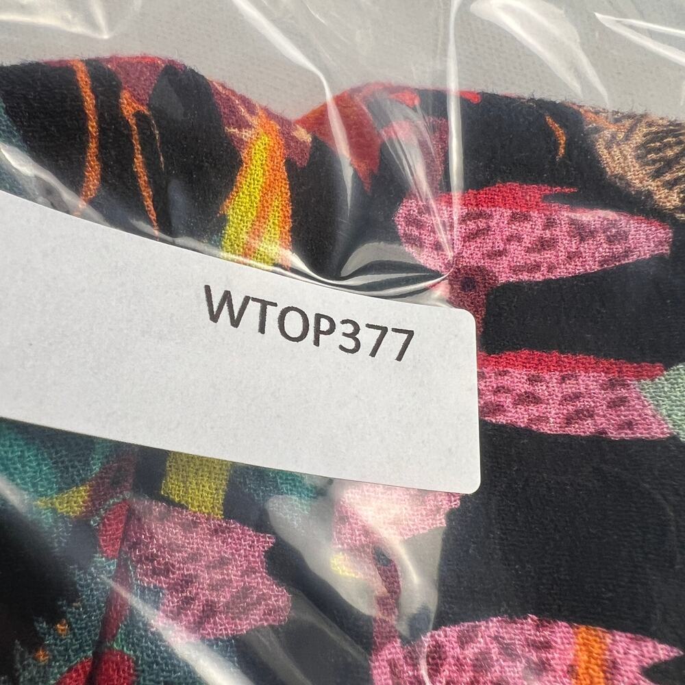 Michelle Morin Anthropologie Colorful Floral Surplice Tie Waist Blouse Size S - Picture 12 of 12